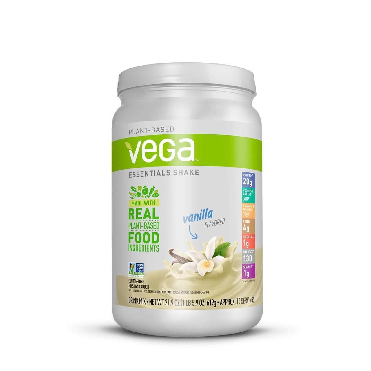 Vega One Essentials, June 2021 Vega One Essentials in white plastic container