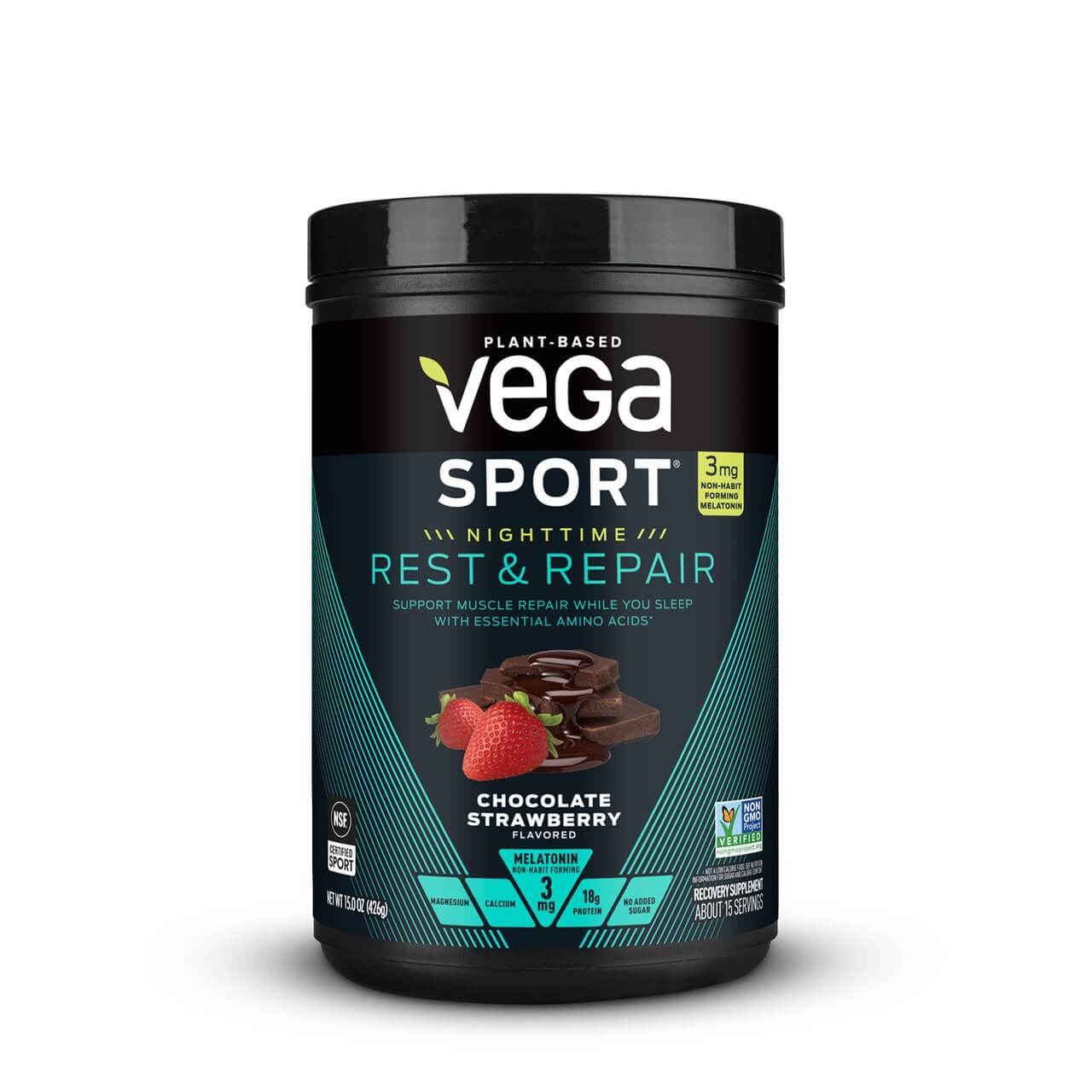 Vega Sport Nighttime Rest And Repair, June 2021 Vega Sport Nighttime Rest And Repair in black plastic container
